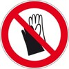 Piktogramm 222 Ø 100mm Polyester selbstklebend - Handschuhe tragen verboten